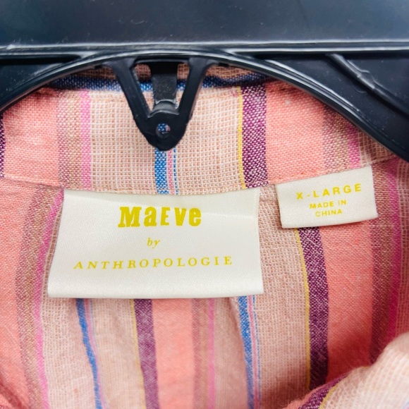 Maeve by Anthropologie womens top size XL striped blouse - Picture 3 of 8